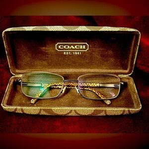 Coach Janelle 124 Tan Rhinestone
Rectangular Eyeglasses Frame w/ Case